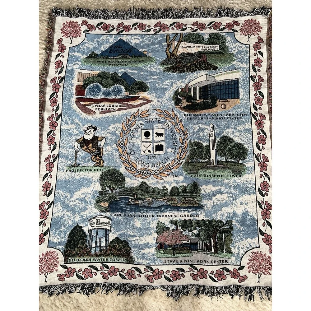 California State University Long Beach 1949 Jacquard Woven Throw Blanket XL
